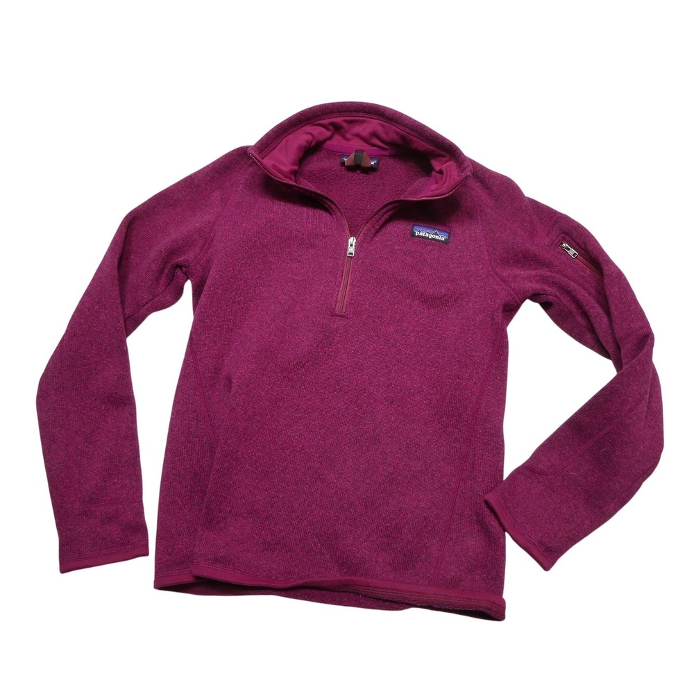 Patagonia Sweater Womens Small Purple Fleece 1/4 Zip Mock Neck Raglan Pullover
